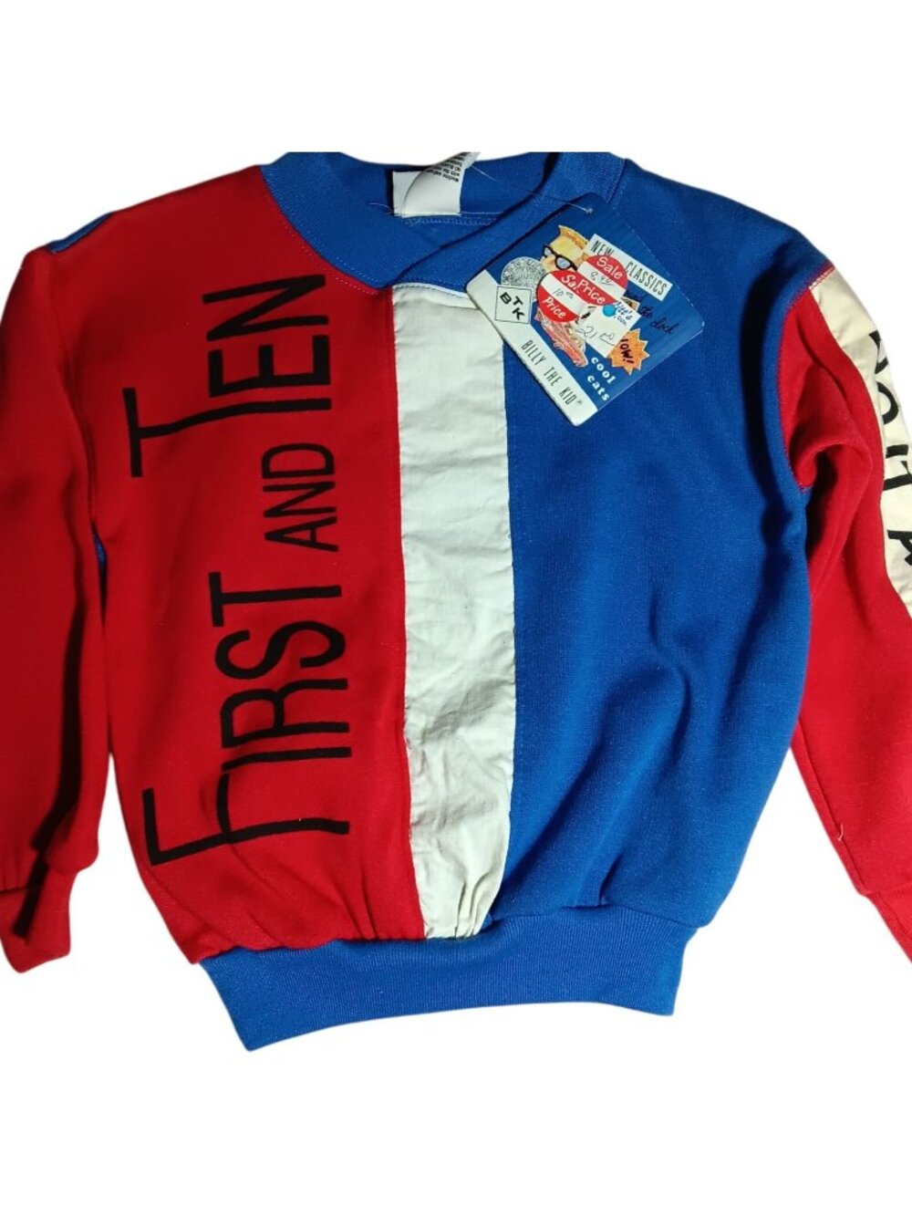 sz 5 Vintage 1980's Boys Sweat Shirt NEW NWT COLORBLOCK BILLY THE KID 5T NEW